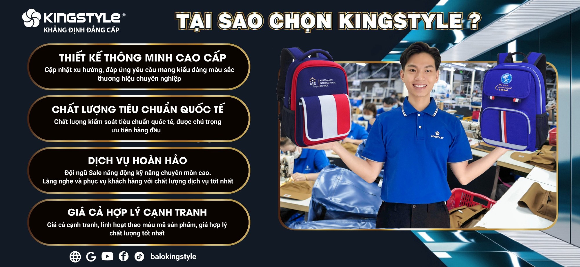 Xưởng sản xuất balo túi xách Kingstyle